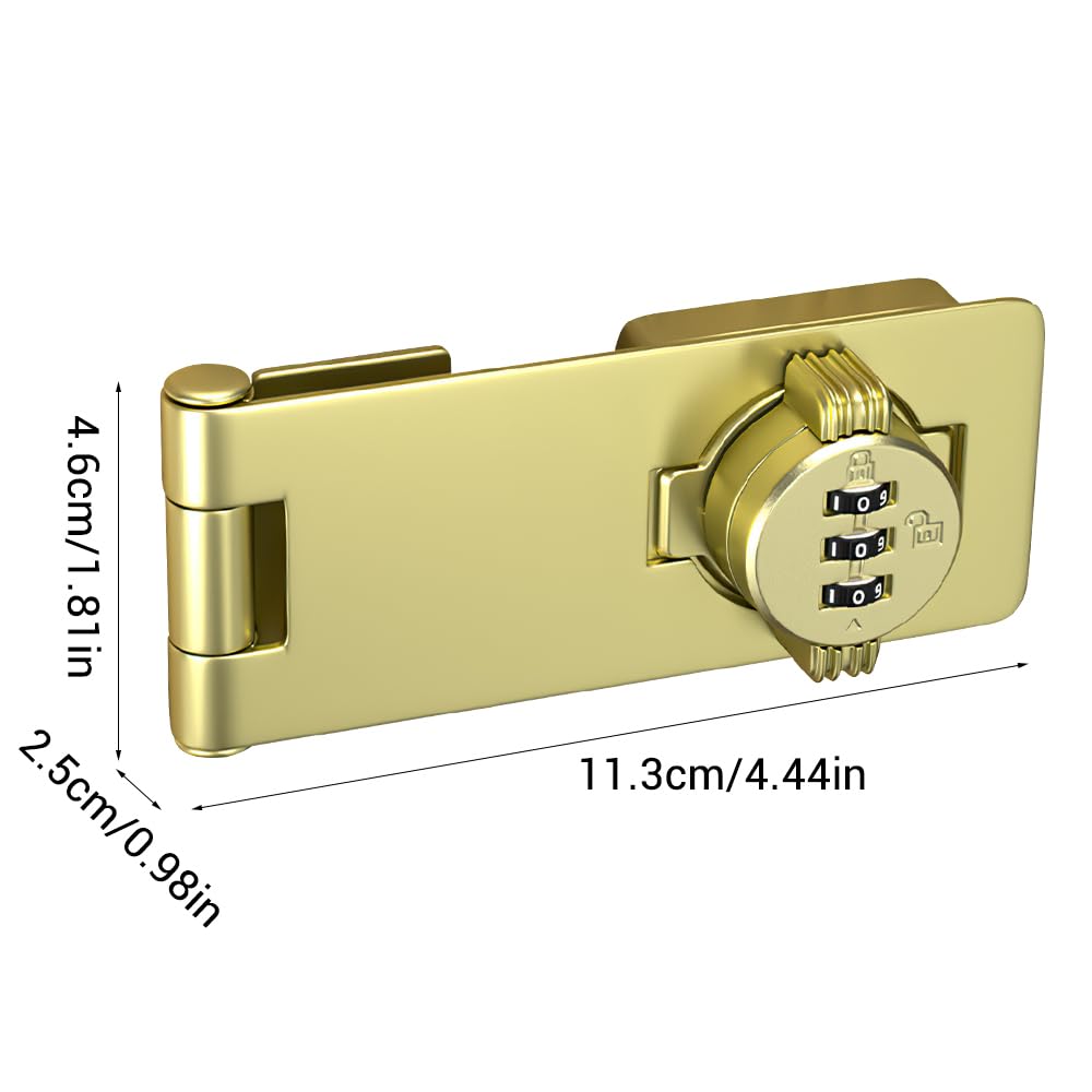 Serrure à Code pour Armoire, Loquet à Bouton de Passe de 4,5 Pouces, Cadenas à Combinaison Came à 3 Chiffres, avec 8 Vis pour Réfrigérateur, Tiroir, Placard, Chambre à Coucher
