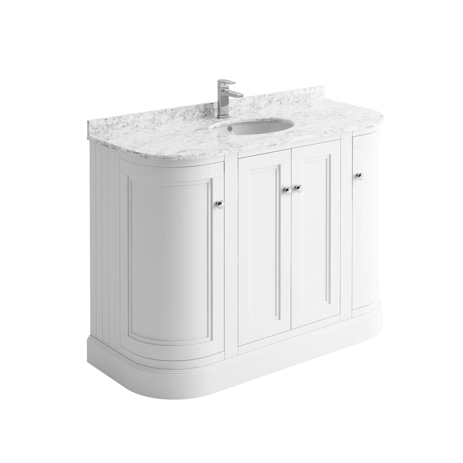 Buy The Bath People Rowan 1200mm White Floor Standing Vanity Unit ...