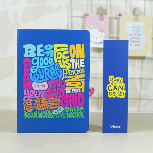 Image of Notebook Set, Premium Hardcover Journal, Bookmark and Matching Box |192 Ruled Pages, 80 GSM | A5 Ruled Writing Notebook for Girls, School & Office - You Can Do It