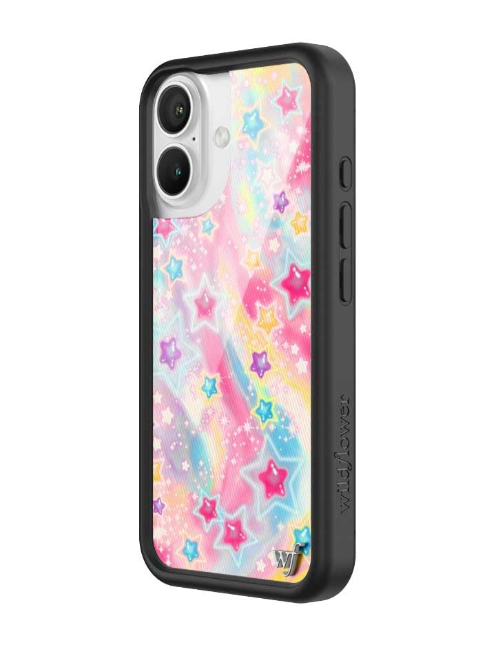Image of Wildflower Cases - Compatible with iPhone 16 | Protective Black Bumper, 6.5ft Drop Test Certified, Women Owned Small Business | Stars Pink Purple Orange Cute Trendy | Collab - Miranda Rae