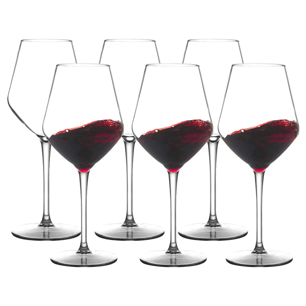 IDGIRLSUnbreakable Tritan Plastic Red Wine Glasses 15 oz Set of 6, Dishwasher Safe Crystal Clear Goblet