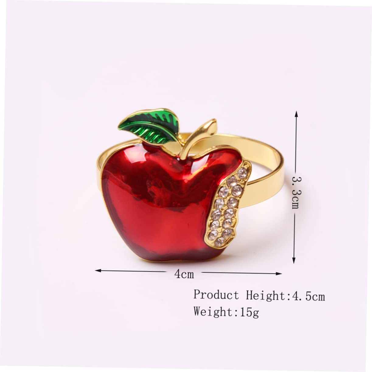 MAGICLULU 3 Ensembles Ronds De Serviette De Noël Panier Rond De Serviette De Fruits Support Doré Bonbons Dorés Ronds De Serviette De Table Pomme Pot Unique 6 pièces * 3