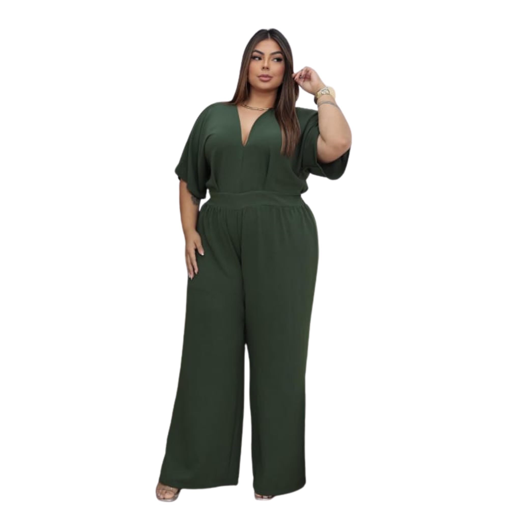 Macacão Longo C Manga 3/4 Plus Size 2 Geração G1 G2 G3 G4