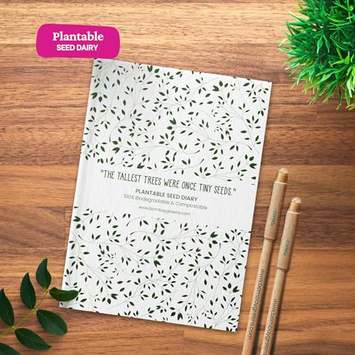 Image of 2026 Eco-Friendly Desk Calendar with Wooden Stand & Plantable Seed Pens and Diary - Sustainable 2026 Calendar Planner for Home & Office - Zero Waste New Year Gift & Grow Your Own Plant Kit by Bombay Greens
