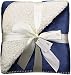 Exclusivo Mezcla 50" x 70" Large Reversible Sherpa Throw Blanket (Navy Blue) - Lightweight, Warm, Soft and Cozy