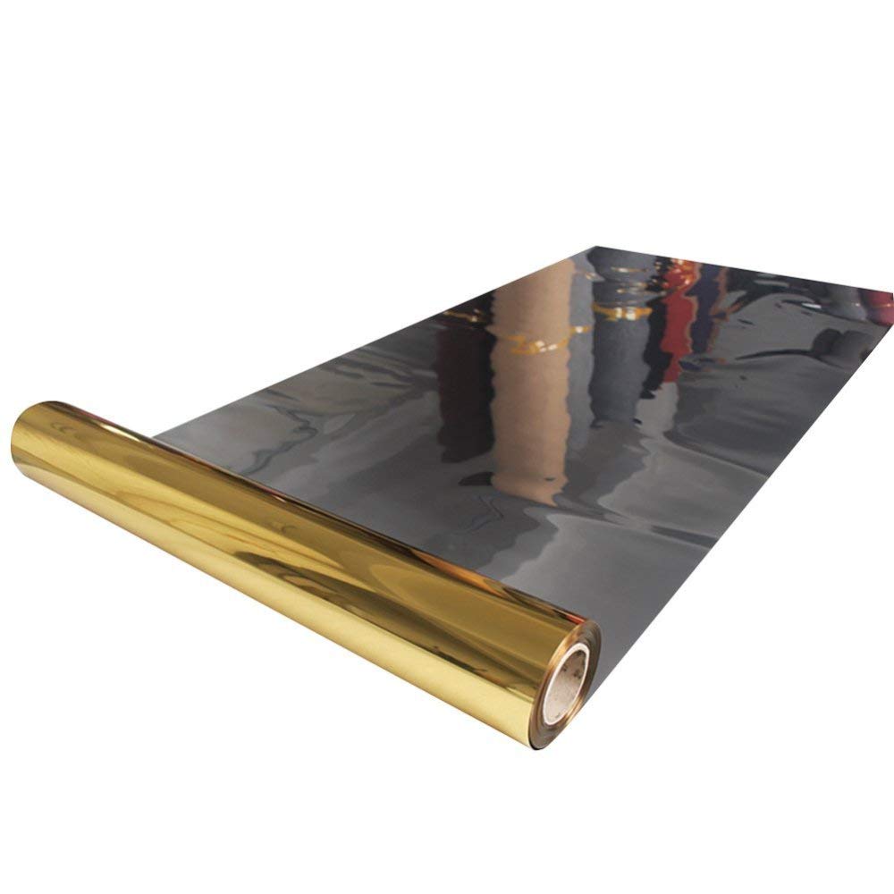 LIJBN Tappeto per Matrimoni Tappeti a Specchio per palco T Rotolo Doppio Lato Uso Tema Romantico Durevole, Spessore 0,12 mm,Gold-1 * 15m