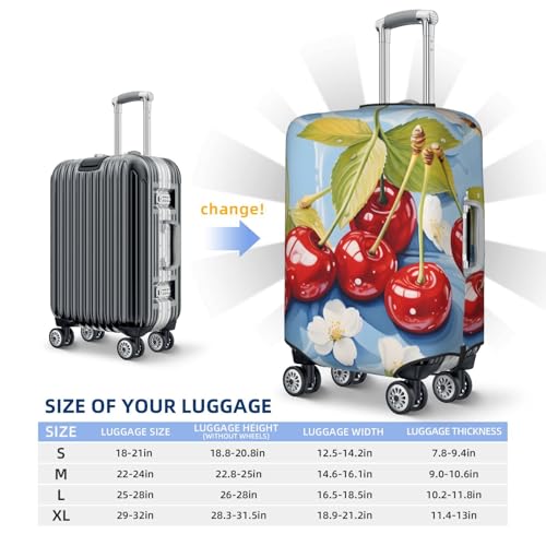 Tasty Cherry Fruit Travel Luggage Cover for Suitcase Anti-Scratch Fashion Suitcase Protector Washable Elastic Baggage Covers Fits 29-32 Inch Luggage for Travel Beach Holiday3