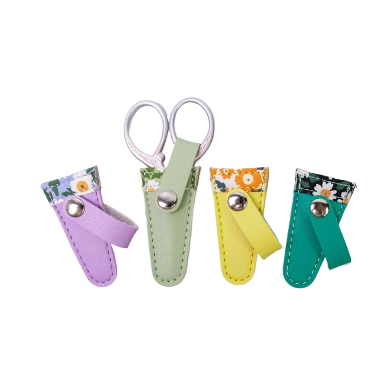 6 Pcs PU Leather Scissors Protective Cases Dead Skin Tweezers Cap Scissors Cover Household Sewing Tools(Purple)