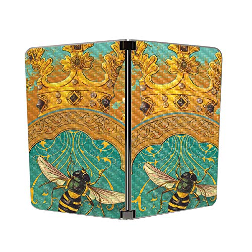 Image of MIGHTY SKINS MightySkins Carbon Fiber Skin for Microsoft Surface Duo - Bee Queen | Protective, Durable Textured Carbon Fiber Finish | Easy to Apply, Remove, and Change Styles | Made in The USA