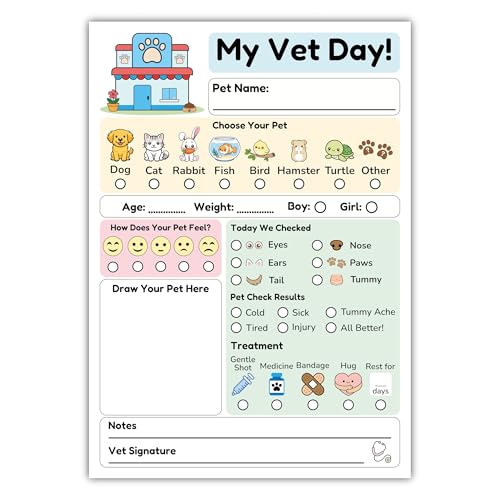 KACHANNIE My Vet Day – Veterinarian Play Notepad, 50 Pages,