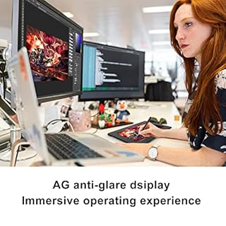 UGEE U1600 tavoletta grafica con schermo,15.4" FHD tavoletta grafica, SRGB 127% Monitor da Disegno,Compressa con film antiriflesso AG, Senza Batteria con 8192 Livelli con gomma digitale