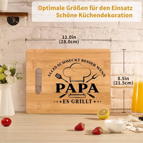 Geschenk für Papa, UV Bedrucktes Bambus Schneidebrett, Vater Papa Geschenk von Tochter Sohn zum Geburtstag Vatertag Weihnachten 3