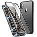 Produktbild EATCYE Kompatible mit iPhone XS/iPhone X Hülle (5,8 Zoll), Magnetische Adsorption Metallrahmen Hülle 360 Grad Komplettschutz mit Doppelseitig Gehärtetes Glas Transparente Displayschutzfolie (Schwarz)