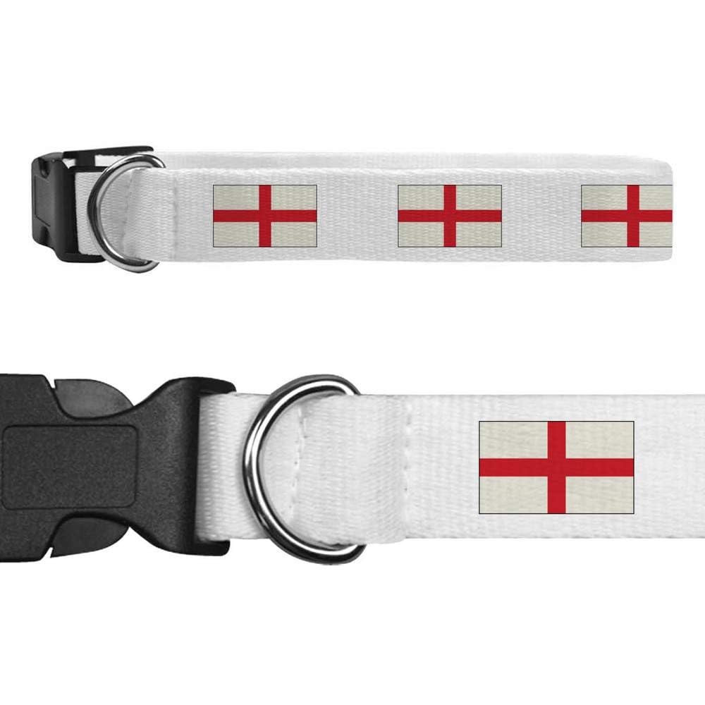 Azeeda 'England Flag' Dog Collar - White, L (PR00084990)