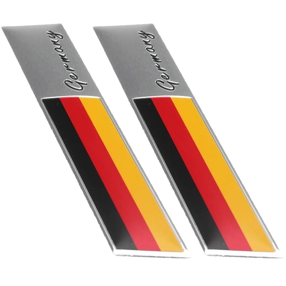 Baokuan 2pcs France Germany England Flag Decal - 3d Metal Look Car Emblem Sticker, Waterproof Badge for Bumper Trunk