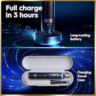 Oral-B iO 9 Electric Toothbrush | 2-Pack for Couples or Family | Black Onyx & Sapphire Blue | 4 Brush Heads | Fast Magnetic Charger | Charging Travel Case | Charger Pouch