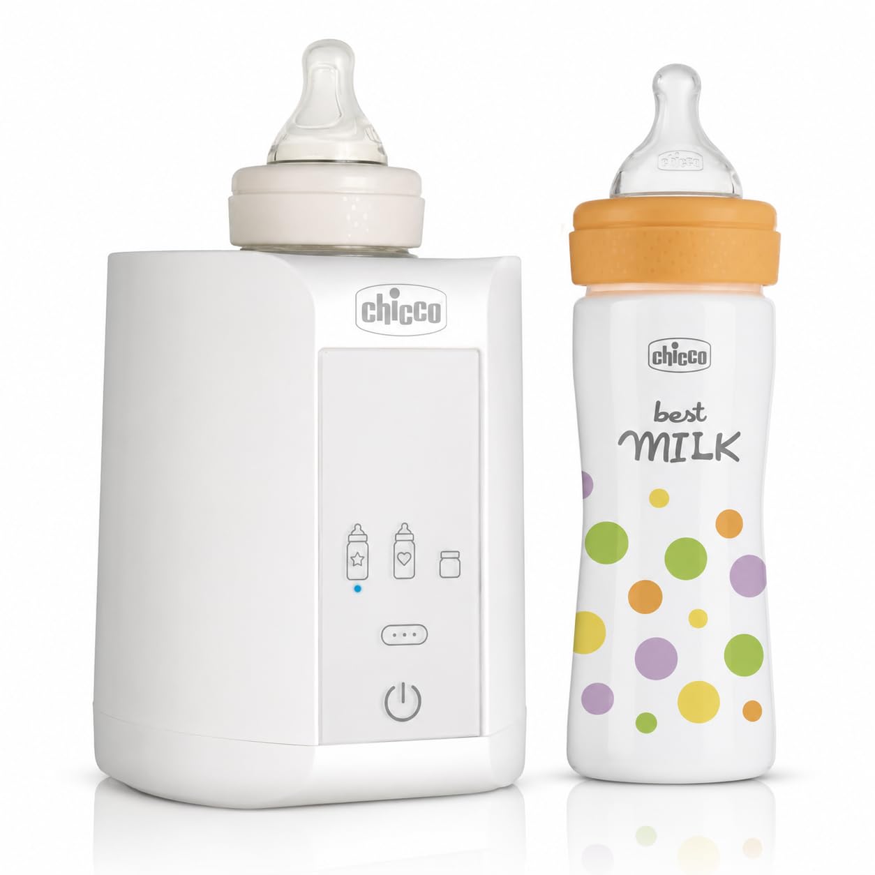 Chicco Kit Scaldabiberon Casa + Biberon Perfect Easy Neonato | Valvola Anticolica, Tettarella in Silicone, Riscaldamento Uniforme
