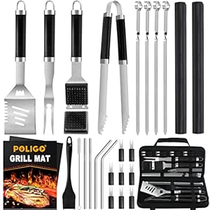 POLIGO BBQ Accessories, Grill Utensils Set, 26PCS Grilling Tools Stainless Steel Grill Tools for Outdoor Grill, Smoker…