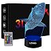 LJOYKID Shark 3D Led Night Light - Optical Illusion 7 Colors Touch Table Desk Visual Lamp with Remote Control Lamp for Gifts Toys for Children Kids