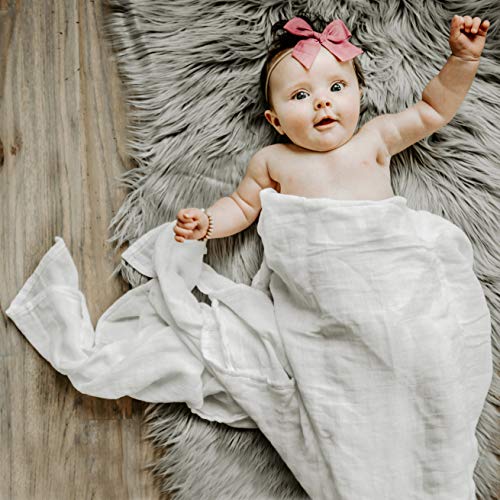 Natemia Muslin Swaddle Blankets | Large 47 X 47 Inches (2 Pack)| Lightweight And Breathable Bamboo Baby Swaddle Wrap | Great #TOP5