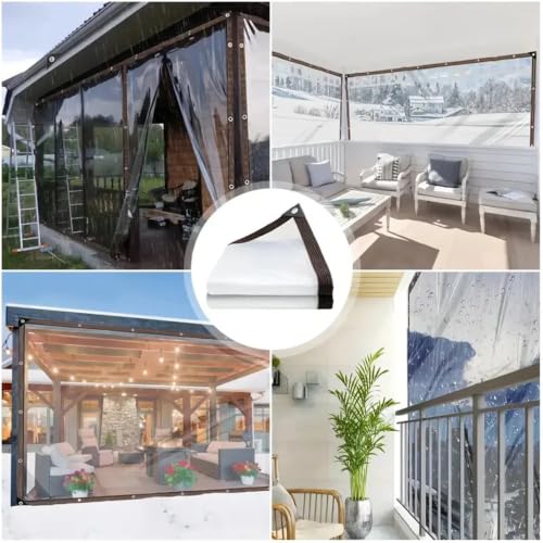 Bâche transparente bâche imperméable claire en plastique pour jardin et extérieur