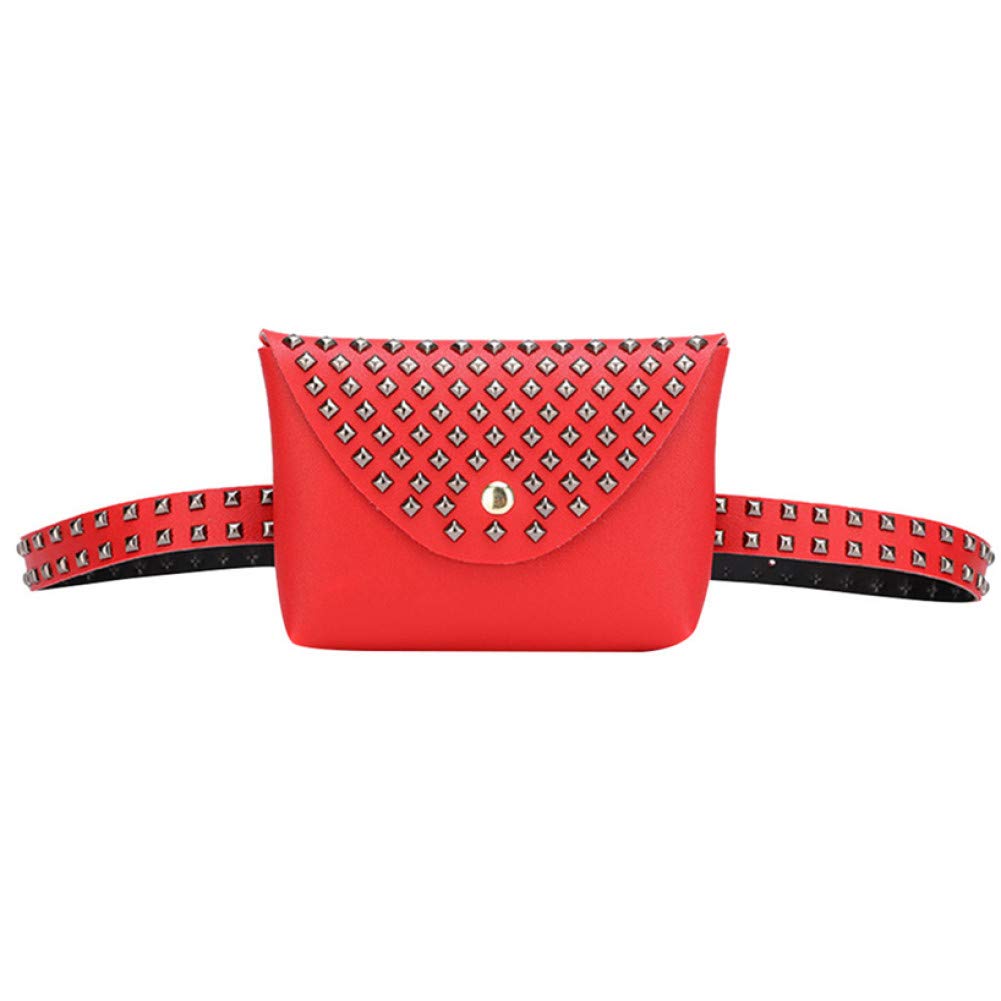 OKMPL Waist Pack Women Outdoor Rivets Hasp Solid Fanny Packs Small Fashion Design New Female Envelope Belt Bag For Phone