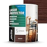 MODO DE EMPLEO 1. Preparación de madera nueva: La madera debe estar seca y limpia de polvo, grasas y otras impurezas, con un contenido de humedad no superior al 18-20%. Lija la madera en el sentido de la veta para abrir poro, mejorando así la adherencia y el acabado final. Homogeneiza el producto antes y durante el uso. Aplica 1 o 2 capas de Lasur Protector al Agua.