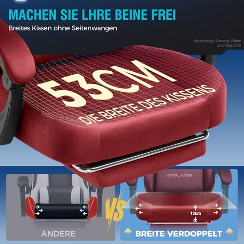 GTPLAYER Gaming Stuhl, Atmungsaktiver Bürostuhl, bürostuhl ergonomisch, Hochwertiger - Stoff, Ergonomischer PC Stuhl… – Ansicht 3