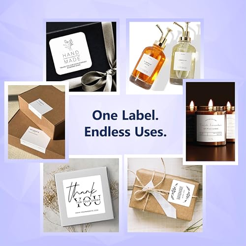 Image of SEZNIK Waterproof, Non-Tearable, Sticky Thermal Lables, Label Roll, 2 inch Adhesive Thermal Labels for Label Printers (50mmx50mm - 750 Lables), 150 Labels