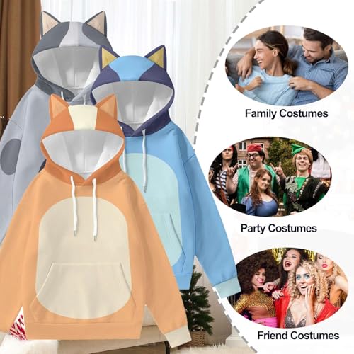 Ycuios Unisex Novelty Cosplay Costumes Hoodies Dog Ears Hooded Sweatshirt For Adult Men Women Couples,Blue S thumb #4