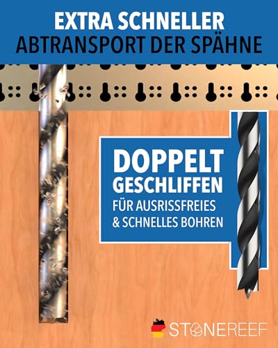 Holzbohrer Set lang 7 tlg 4-12 x 230 mm Balkenbohrer Langbohrer – Ansicht 4