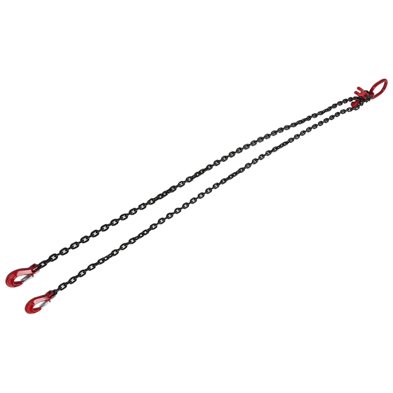1 Filo Atena di Traino, Catena di Sollevamento Regolabile, Catena di Sollevamento, 2 Ganci Regolabile per Gru, 2 Metri, 4,75 Tonnellate, 8 mm