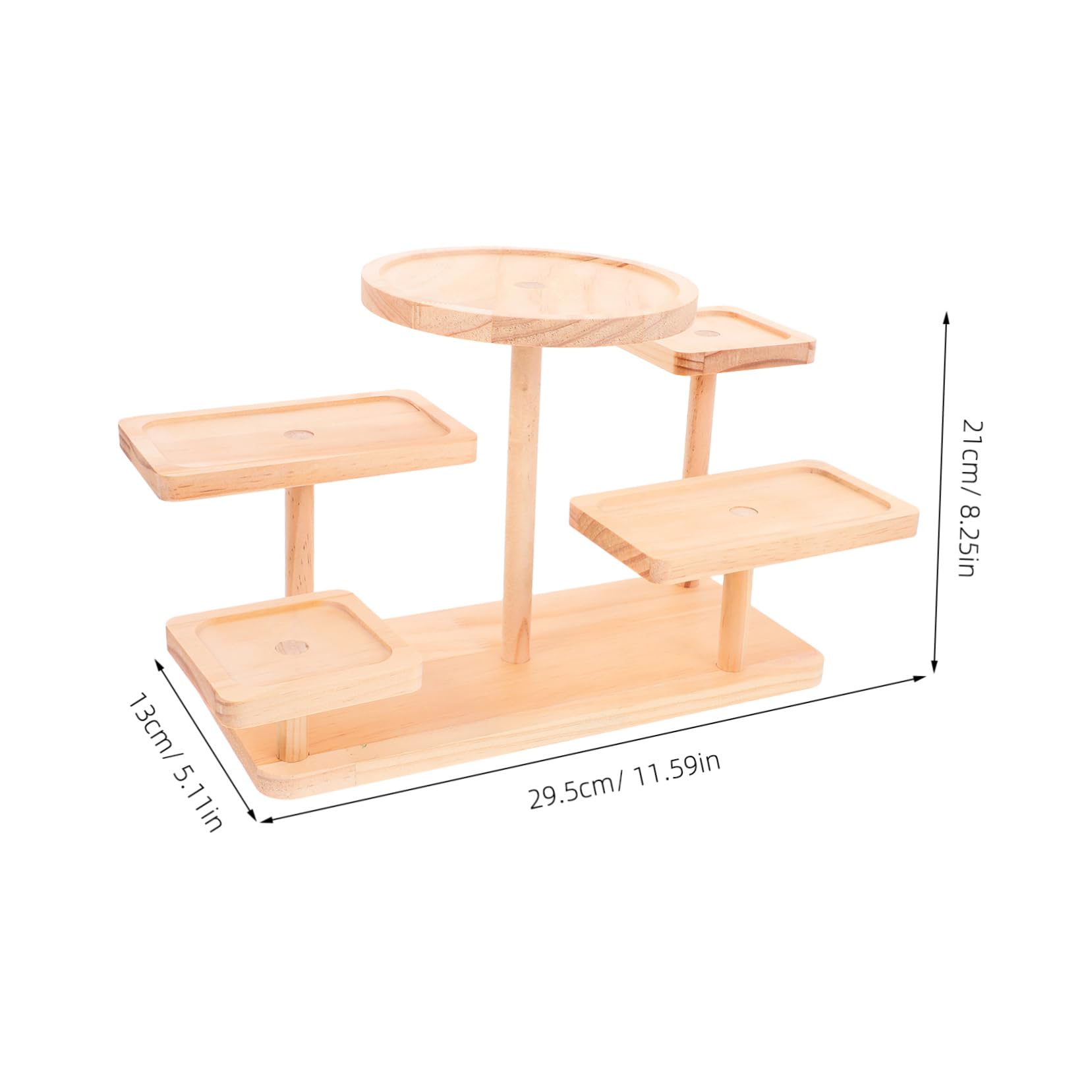 Cabilock Elegant Wooden Display Riser Stand for Retail Home and Exhibition with 5 Shelves