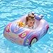 Swimbobo Toddler Pool Float Inflatable Car Baby Swim Float with Adjustable Sun Canopy and Safety Seat Pool Toys for Kids 3+ Years Old(Purple Pink Car)