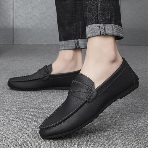 Mens Moccasin Loafers Lightweight Breathable Slip On Leather Comfortable Shoes for Casual Travel Walking Business Wedding2