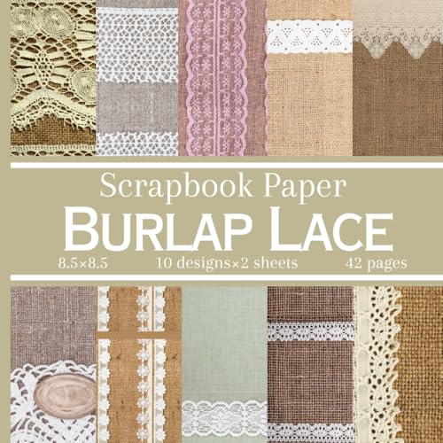 Burlap Lace Scrapbook Paper: 20 Double Sided Sheets, Decorative Craft Paper Pad Supplies for DIY Projects image 2