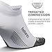 Feetures Elite Ultra Light Cushion No Show Tab Ankle Socks - Sport Sock with Targeted Compression - White, M (1 Pair)