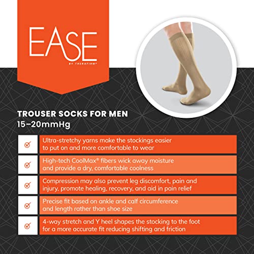 Ease Opaque Men's Trouser Socks with Mild (15-20mmHg) Compression3