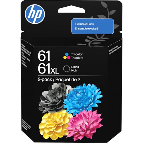 Image of HP Original 61XL Black High‑Yield / 61 Tri-Color | Works OfficeJet 2620, 2621, 4630, 4632, 4635, Deskjet 2050 All-in-One Series (C0PA6AN)
