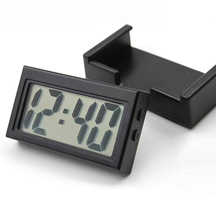 Clock For Car Dashboard | Motorcycle Adhesive Digital Clock - Small