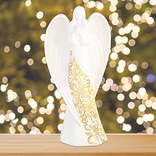 YOIUBASIA Collectible Angel Statue and Figurine with Light - Guardian Angel Figurine Sculpture Angel Gift for Women, Home, Office and Shelf Decor YOIUBASIA Collectible Angel Statue and Figurine with Light - Guardian Angel Figurine Sculpture Angel Gift for Women, Home, Office and Shelf Decor
