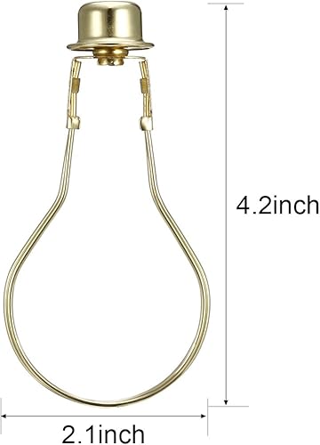 Miniatura 2 de uxcell Adaptador de clip de bombilla para pantalla de lámpara, 4 unidades, con fijación de sombra, acabado superior de latón para lámpara de mesa,