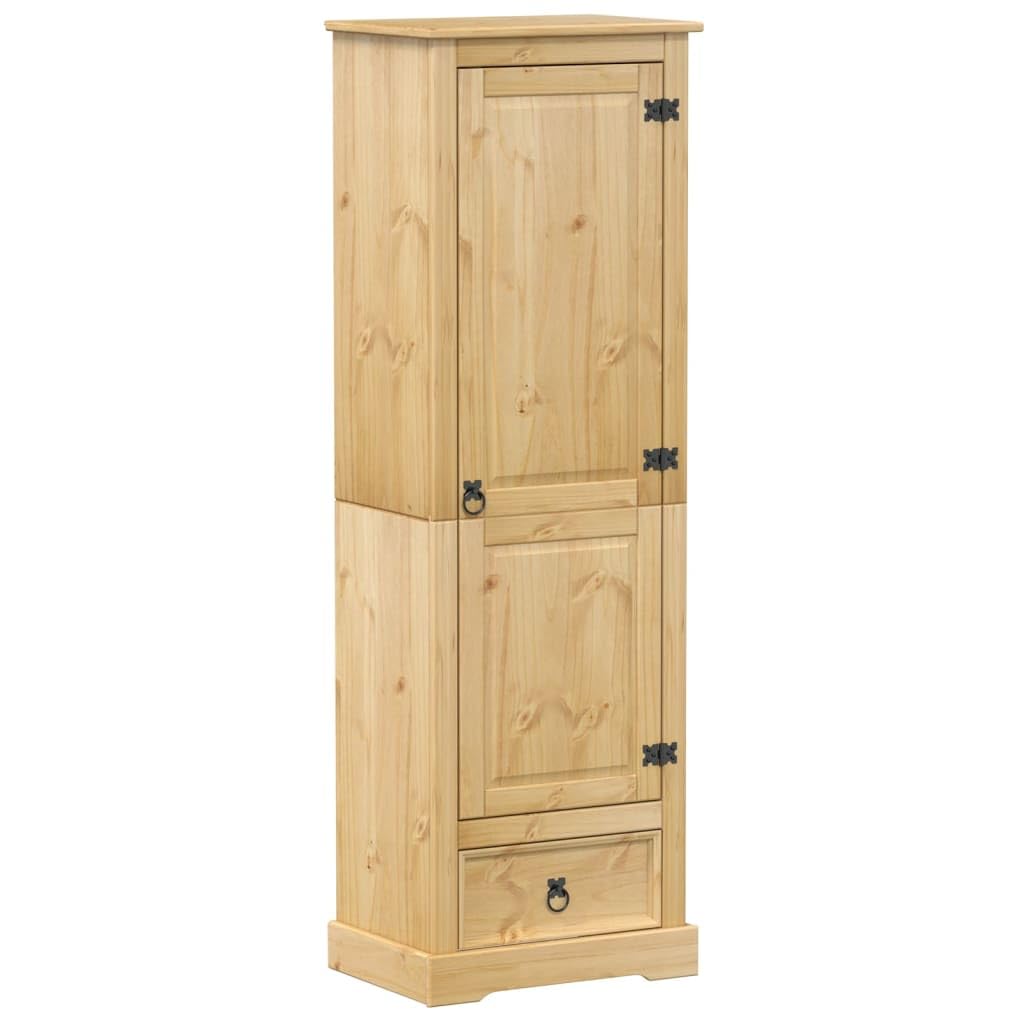 Gecheer Armoire Corona 55 x 38 x 170 cm en bois massif de pin, placard, armoire de chambre, armoire multi-usages, armoire autoportante, armoire avec portes, armoire avec portes, P4002767