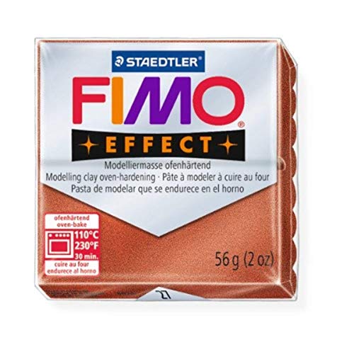 STAEDTLER FIMO Effect Metallic Copper (27) FIMO Effect Polymer Modelling Moulding Clay Block Oven...