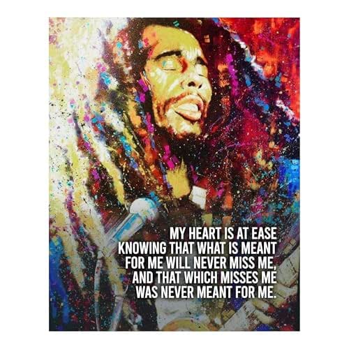 Bob Marley Quotes Wall Art Print "My Heart Is At Ease