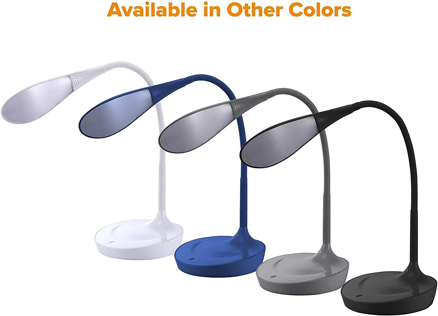 KT-VLED1502-GRAY Lampa biurkowa LED na gęsiej szyi z portem ładowania USB, ściemniana, szara