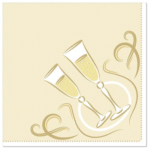 PAPSTAR 250 Servietten ROYAL Collection 1/4-Falz 40 cm x 40 cm Gold Festive Moments