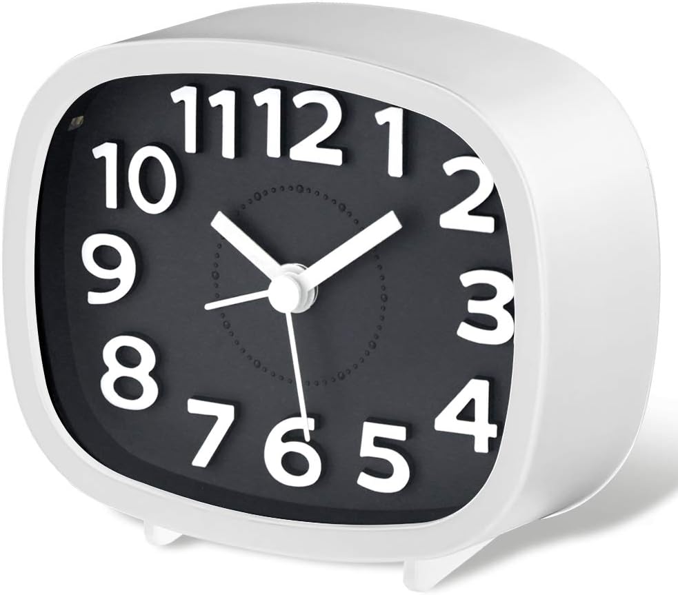Jcobay Silent Non Ticking Alarm Clocks Bedside Clocks Battery Operated
