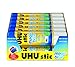 UHU Colored Glue Stick, 0.74oz Blue, rubs on Blue & Dries Clear, Washable, Solvent Free, Screw on Cap, Pack of 24