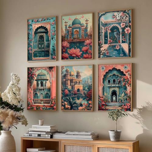 Image of kotart Pichwai Wall Art Paintings Modern Art Framed Wall Painting for Living Room Bedroom - Wall Posters /Paintings with Frame - Painting for Living Room Bedroom Office Room Decor - Painting for Wall Decoration (13X17 INCH, E)